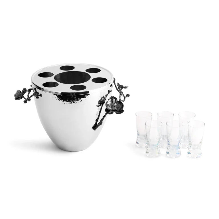 Set frapiera & 6 pahare pentru vodka, Orchid - Michael Aram