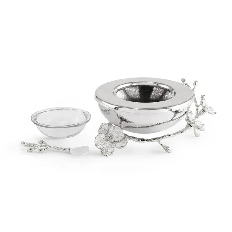 Set bol si lingura pentru caviar, 21 cm, Silver Orchid - Michael Aram