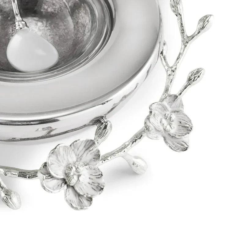Set bol si lingura pentru caviar, 21 cm, Silver Orchid - Michael Aram