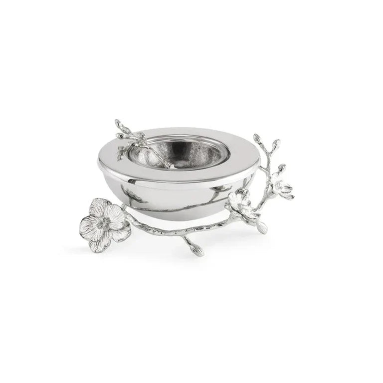 Set bol si lingura pentru caviar, 21 cm, Silver Orchid - Michael Aram