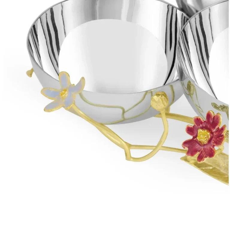 Vas triplu pentru servire, oval, 25x24 cm, Wildflowers - Michael Aram