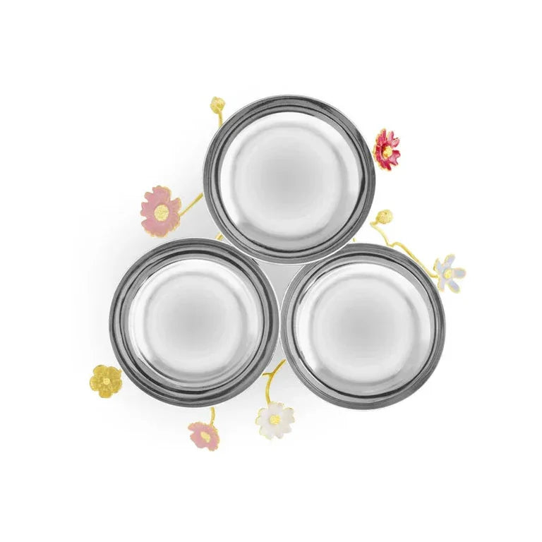 Vas triplu pentru servire, oval, 25x24 cm, Wildflowers - Michael Aram