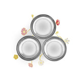 Vas triplu pentru servire, oval, 25x24 cm, Wildflowers - Michael Aram