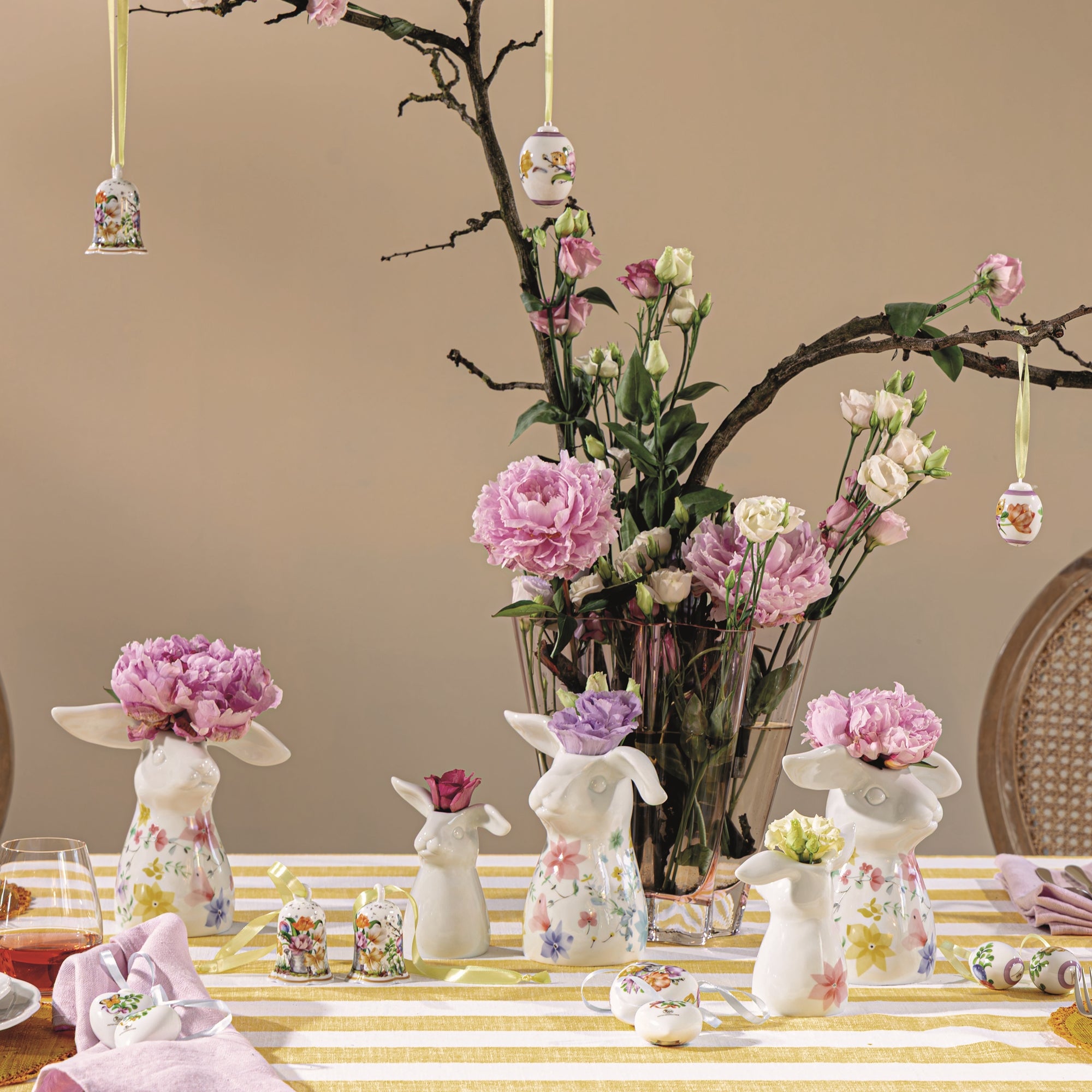 Ornament clopotel din portelan, 7 cm, Flori - HUTSCHENREUTHER