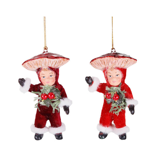 Ornament pentru brad, Baiat ciuperca, rosu, 11 cm - SIMONA'S CHRISTMAS