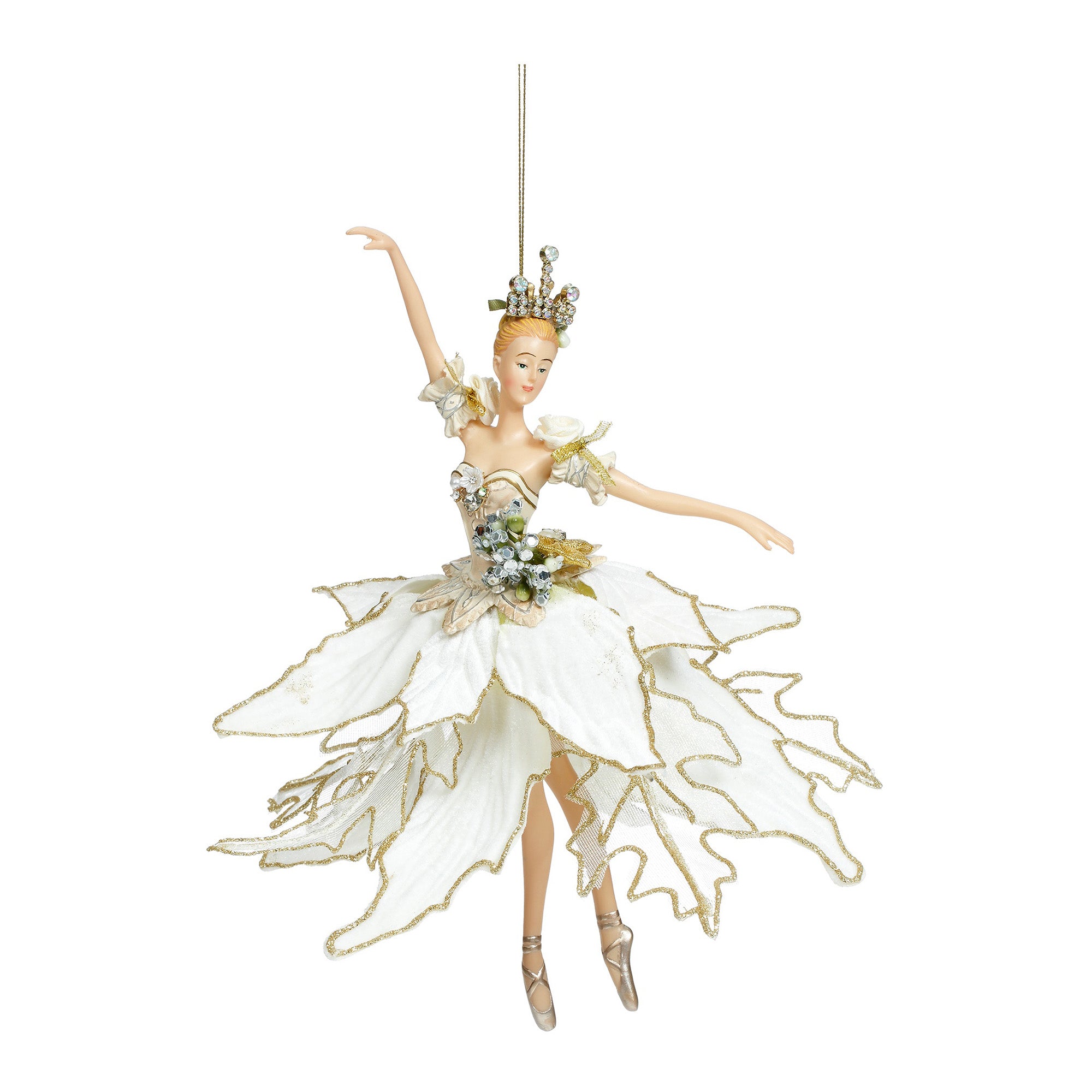Ornament pentru brad, Balerina Bijoux, alb, 23 cm - SIMONA'S CHRISTMAS