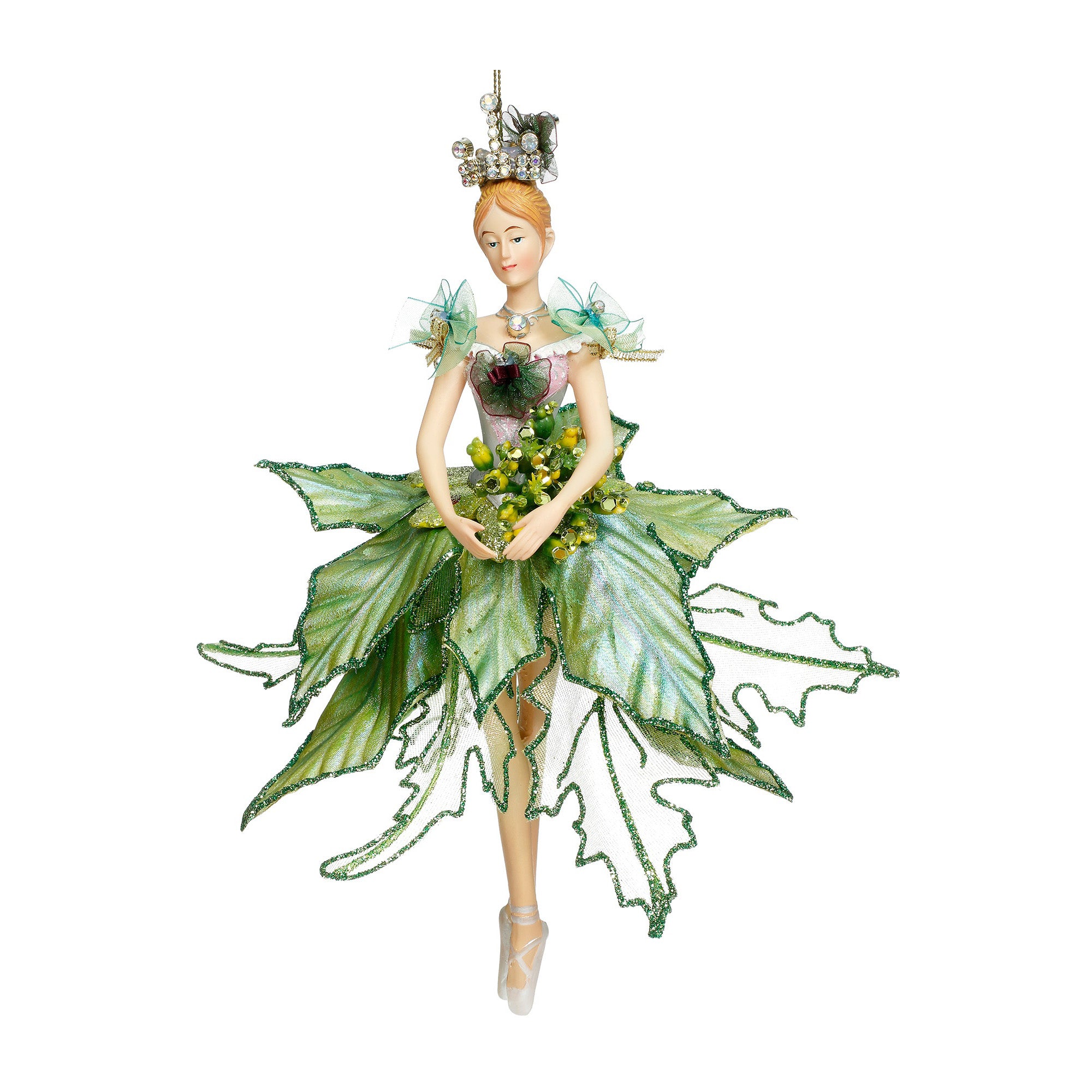 Ornament pentru brad, Balerina Bijoux, verde, 23 cm - SIMONA'S CHRISTMAS