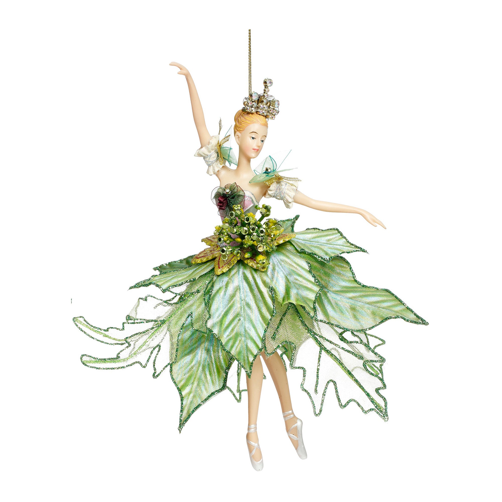 Ornament pentru brad, Balerina Bijoux, verde, 23 cm - SIMONA'S CHRISTMAS
