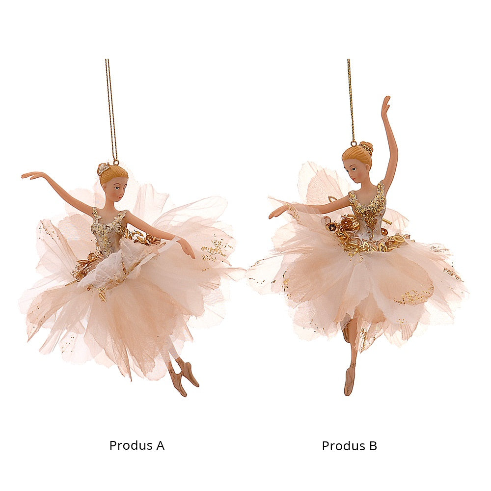 Ornament pentru brad, Balerina Charlotte, roz, 16 cm, SIMONA'S CHRISTMAS