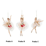 Ornament pentru brad, Balerina Degas Carnival, crem/roz, 18 cm - SIMONA'S CHRISTMAS