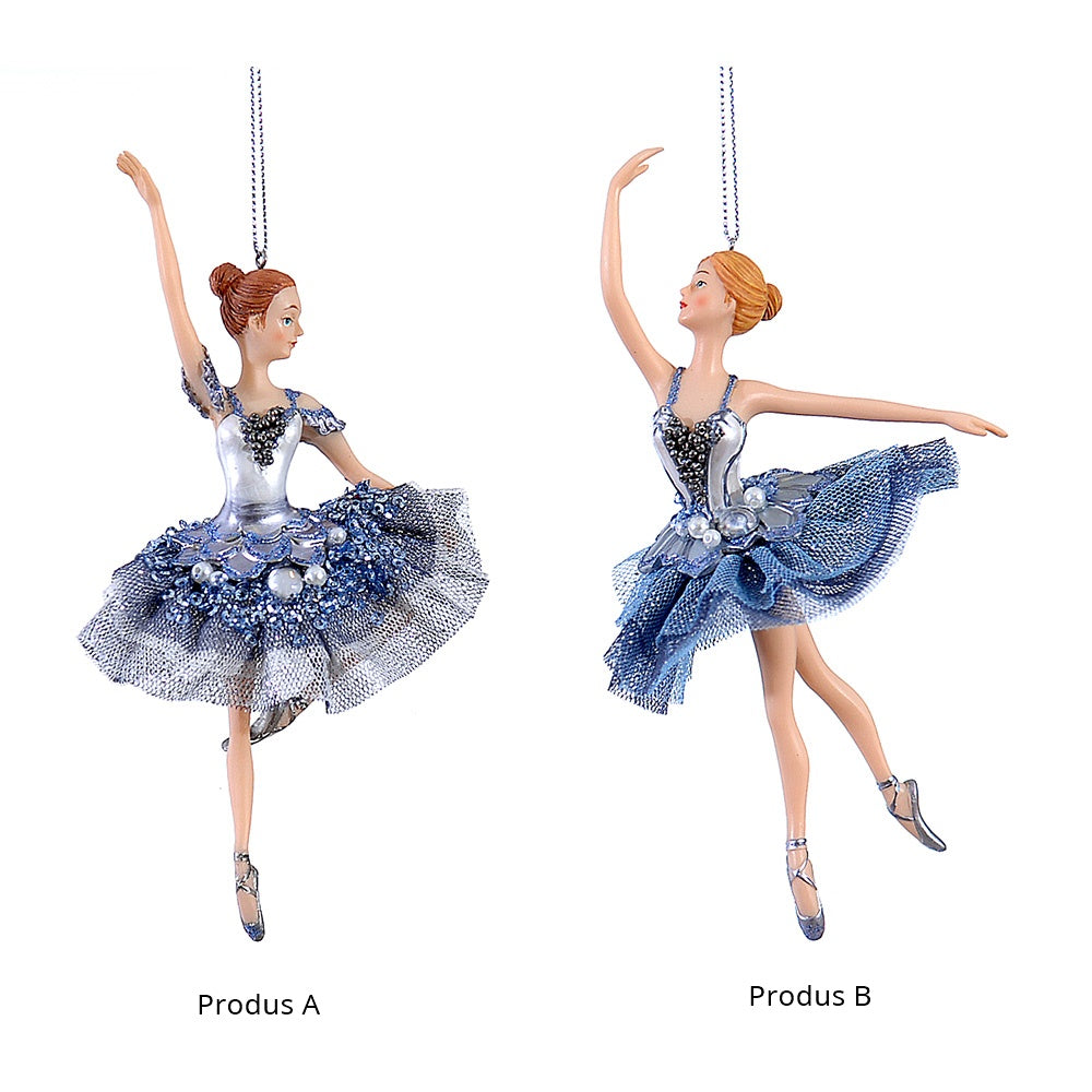 Ornament pentru brad, Balerina Glisten, albastru, 18 cm, SIMONA'S CHRISTMAS