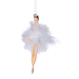 Ornament pentru brad, Balerina Plume, alb, 16 cm, SIMONA'S CHRISTMAS