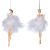 Ornament pentru brad, Balerina Plume, alb, 16 cm, SIMONA'S CHRISTMAS
