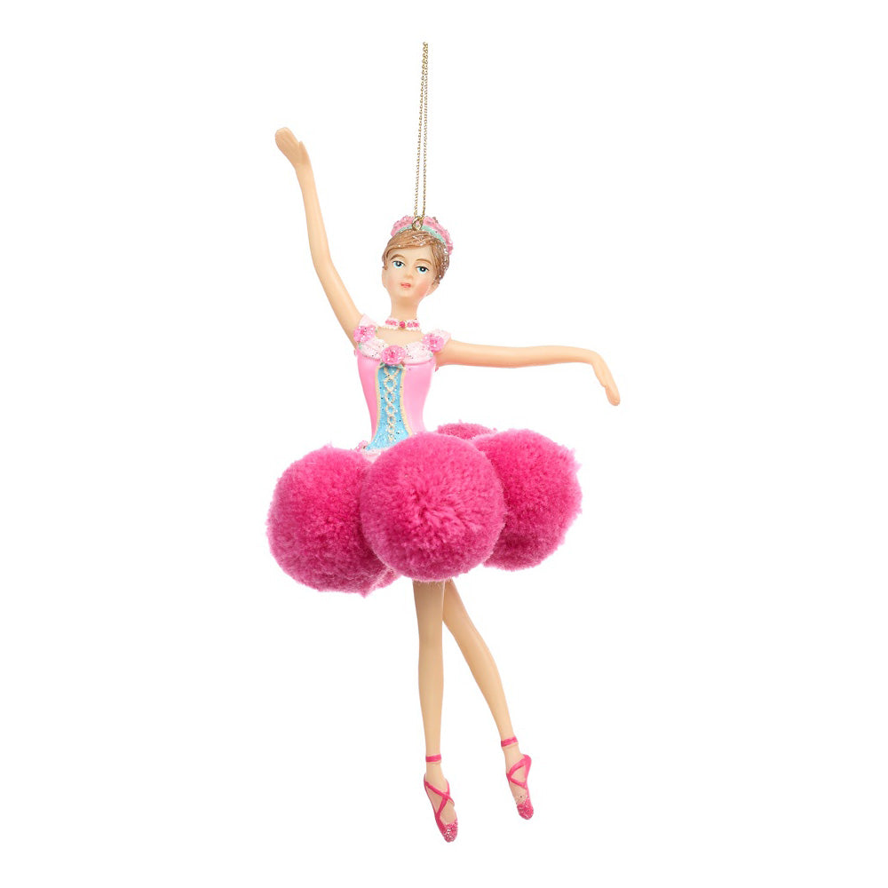 Ornament pentru brad, Balerina Pompom, roz, 18 cm - SIMONA'S CHRISTMAS