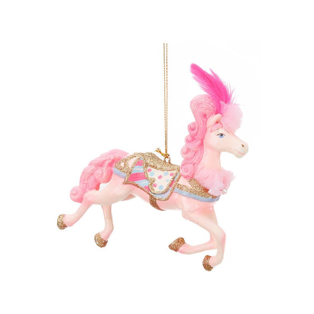 Ornament pentru brad, Cal Carnival, roz, 14 cm - SIMONA'S CHRISTMAS