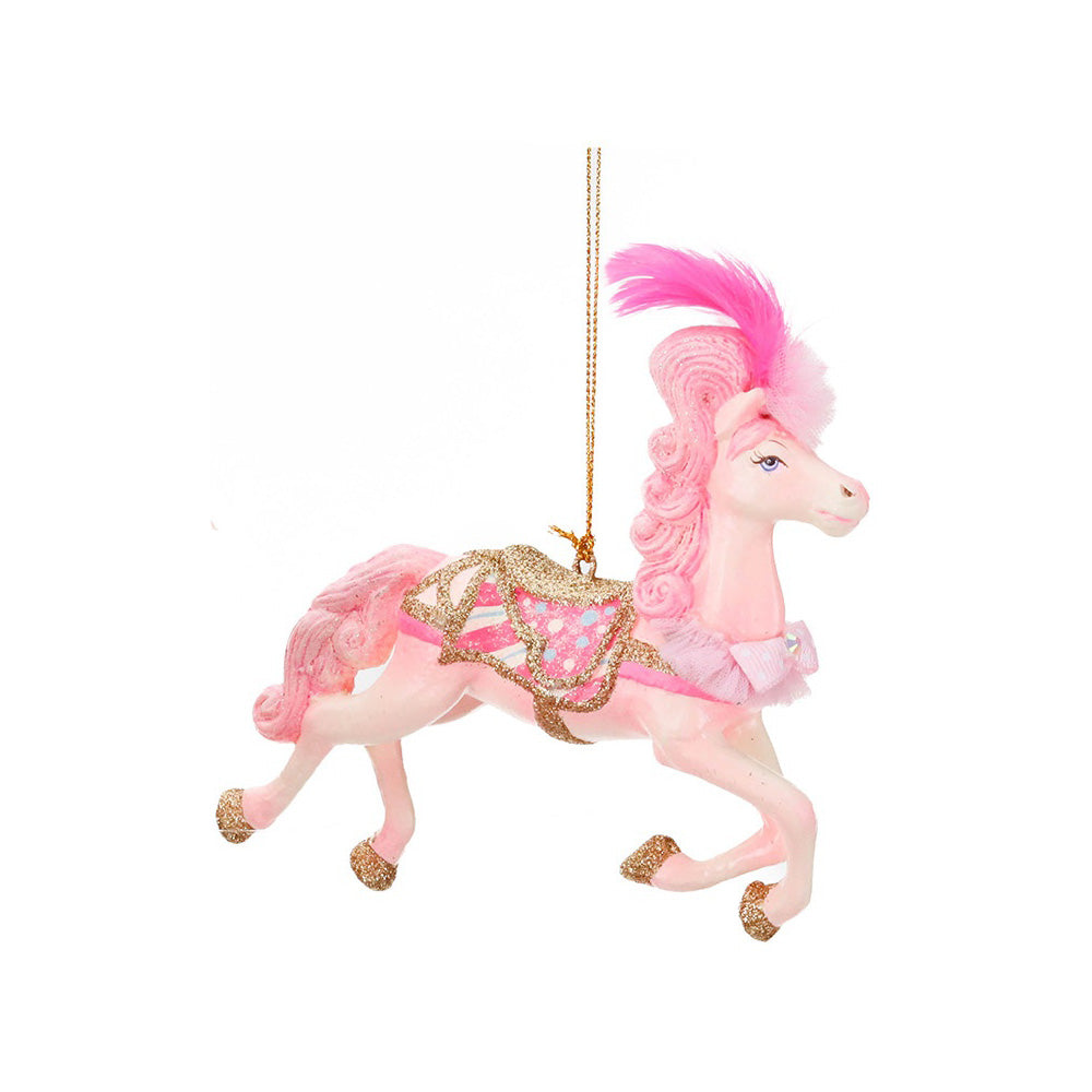 Ornament pentru brad, Cal Carnival, roz, 14 cm - SIMONA'S CHRISTMAS
