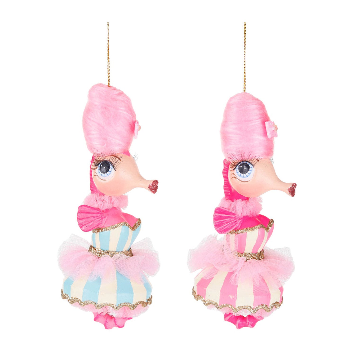 Ornament pentru brad, Calut de mare Carnival, roz, 15 cm - SIMONA'S CHRISTMAS