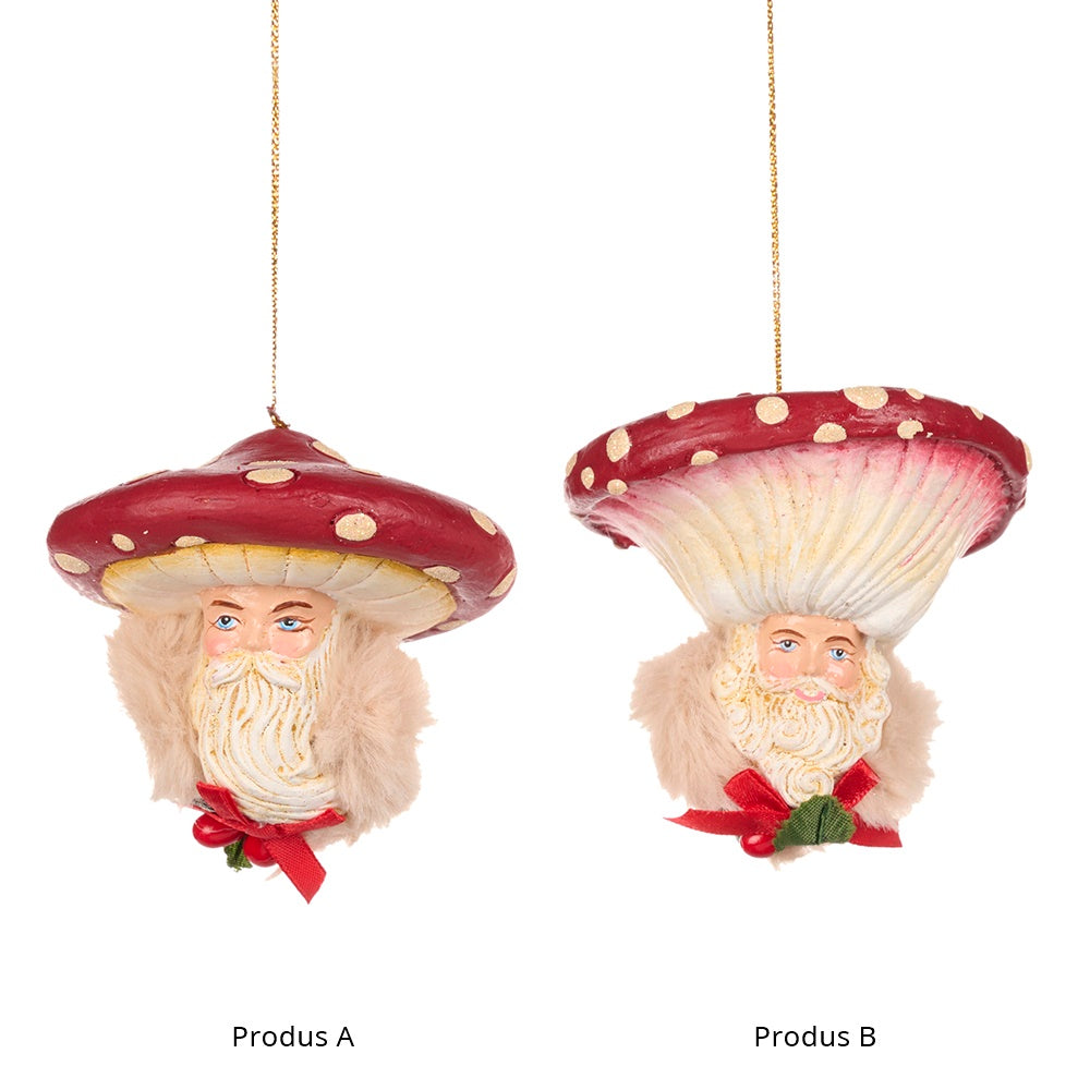Ornament pentru brad, Cap Ciuperca, rosu, 9 cm - SIMONA'S CHRISTMAS