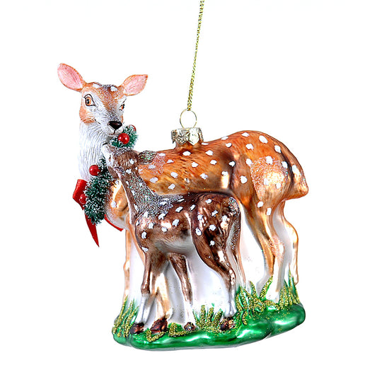 Ornament pentru brad, Caprioare, bej/maro, 13 cm, SIMONA'S CHRISTMAS