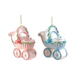 Ornament pentru brad, Carucior bebelus, roz/albastru, 13 cm - SIMONA'S CHRISTMAS