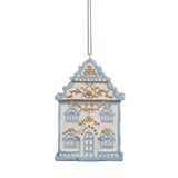 Ornament pentru brad, Casuta Delft, albastru/alb, 8 cm, SIMONA'S CHRISTMAS