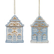 Ornament pentru brad, Casuta Delft, albastru/alb, 8 cm, SIMONA'S CHRISTMAS