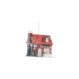 Ornament pentru brad, Casuta Tartan cu led, rosu, 13 cm - SIMONA'S CHRISTMAS