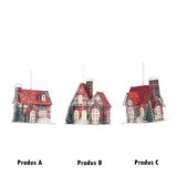 Ornament pentru brad, Casuta Tartan cu led, rosu, 13 cm - SIMONA'S CHRISTMAS