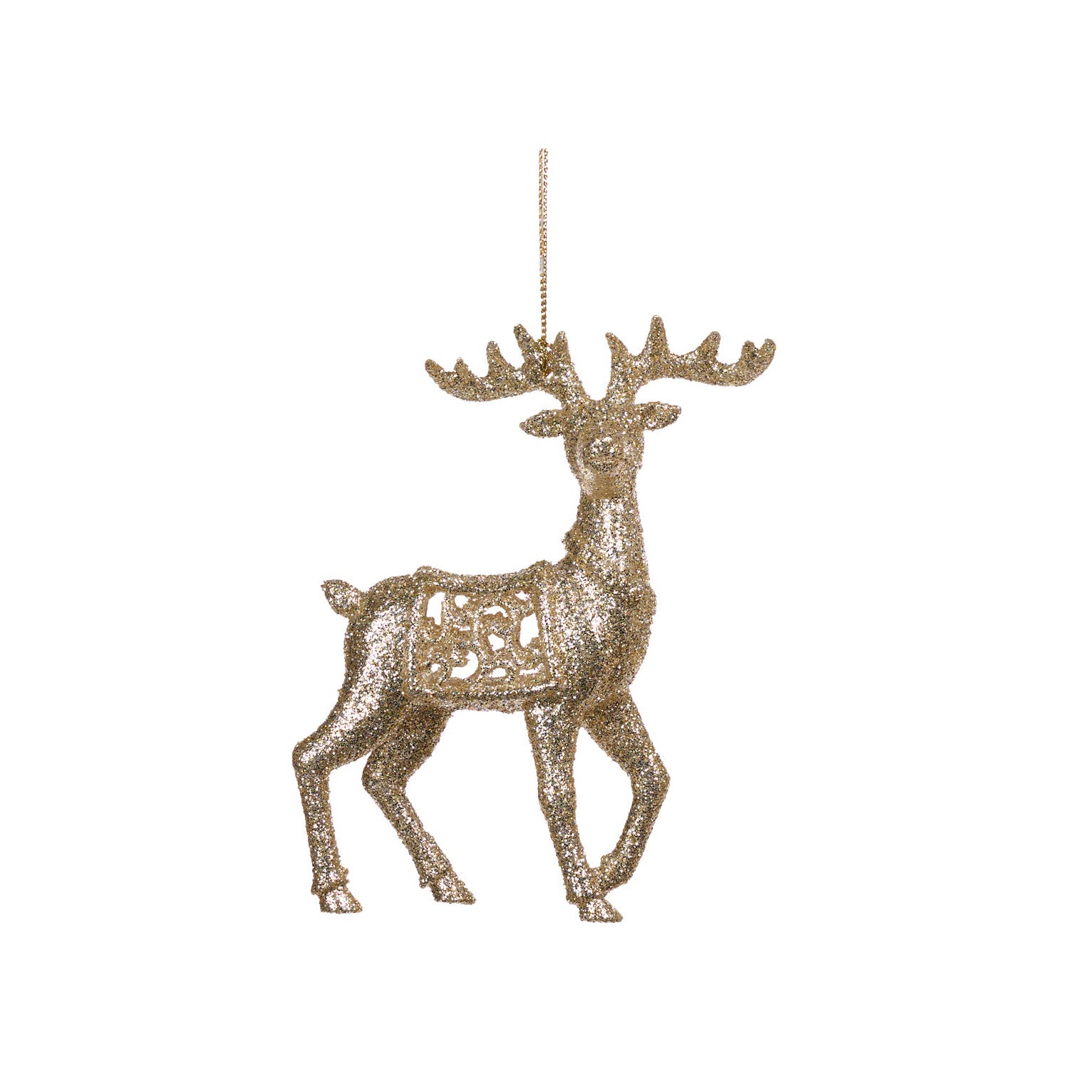 Ornament pentru brad, Cerb Sclipit, auriu, 13 cm - SIMONA'S CHRISTMAS