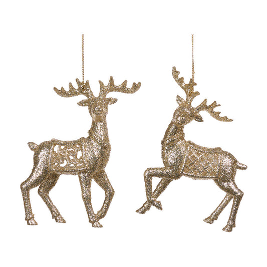 Ornament pentru brad, Cerb Sclipit, auriu, 13 cm - SIMONA'S CHRISTMAS