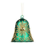 Ornament pentru brad, Clopot Stea, rosu/verde, 9 cm - SIMONA'S CHRISTMAS