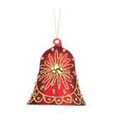 Ornament pentru brad, Clopot Stea, rosu/verde, 9 cm - SIMONA'S CHRISTMAS