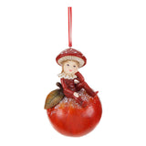 Ornament pentru brad, Copii pe mar, rosu, 11 cm - SIMONA'S CHRISTMAS