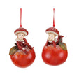 Ornament pentru brad, Copii pe mar, rosu, 11 cm - SIMONA'S CHRISTMAS