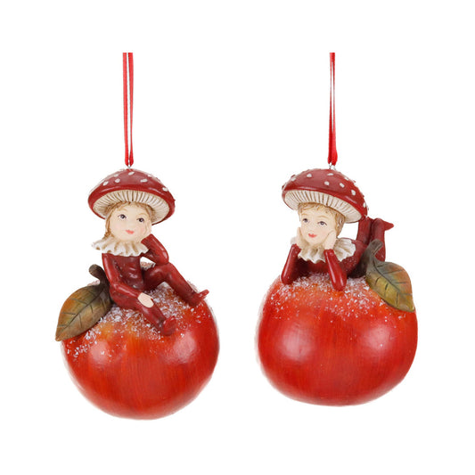 Ornament pentru brad, Copii pe mar, rosu, 11 cm - SIMONA'S CHRISTMAS