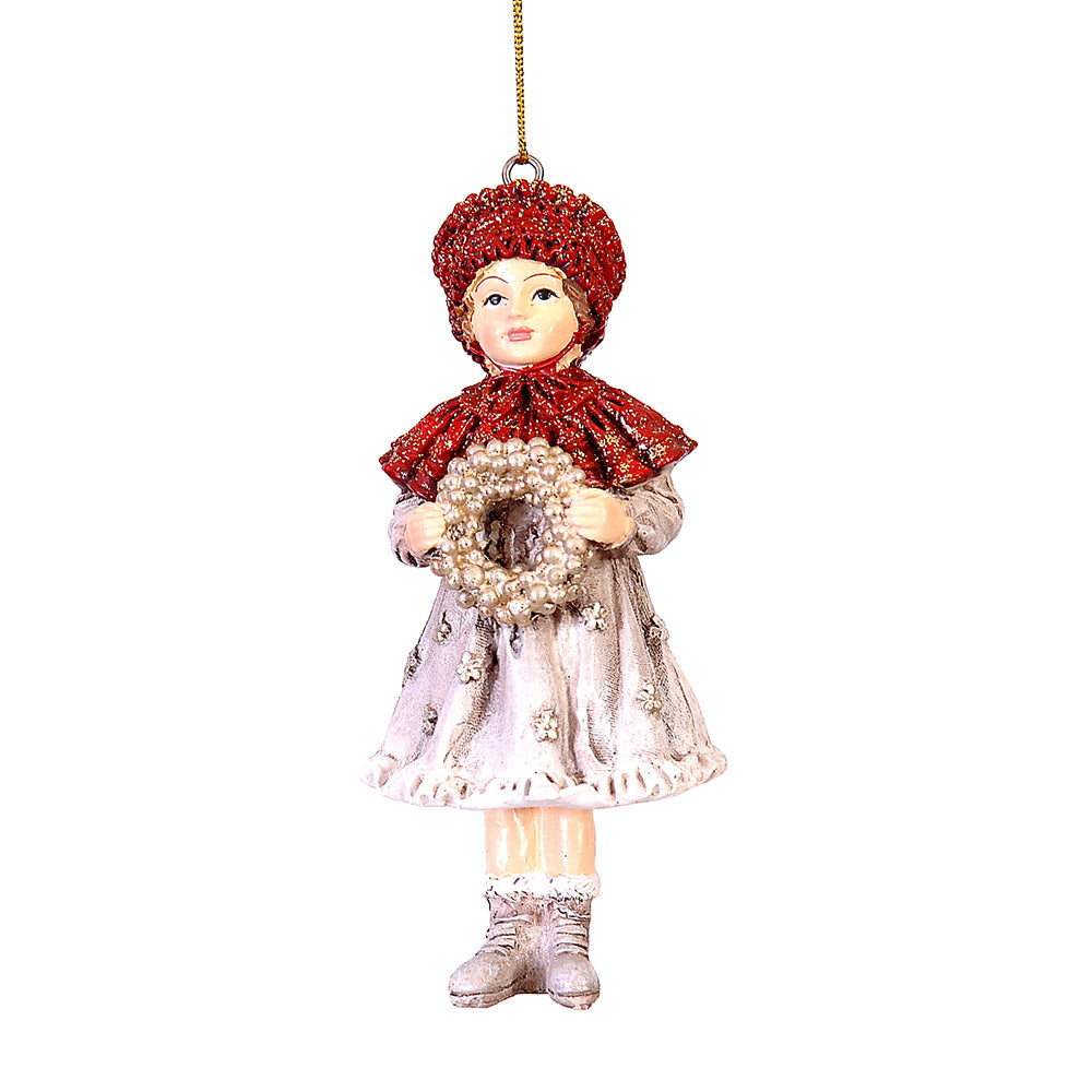 Ornament pentru brad, copil cu lanterna/coronita, 11 cm - SIMONA'S CHRISTMAS
