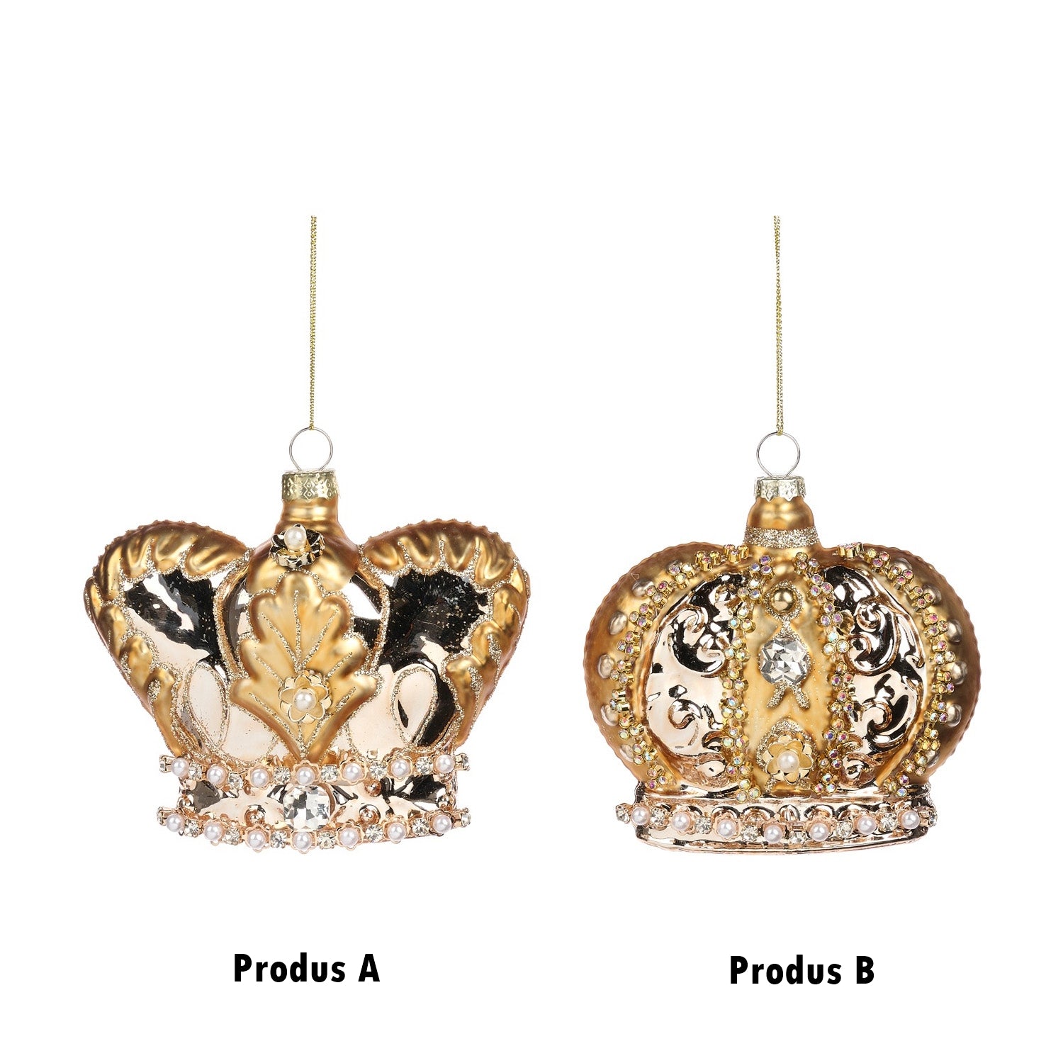 Ornament pentru brad, Coroana Jewel, auriu, 11 cm - SIMONA'S CHRISTMAS