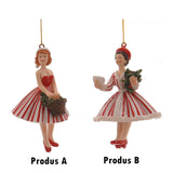 Ornament pentru brad, Doamna Fergie, rosu/alb, 10 cm - SIMONA'S CHRISTMAS