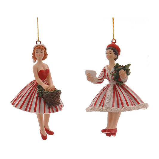 Ornament pentru brad, Doamna Fergie, rosu/alb, 10 cm - SIMONA'S CHRISTMAS