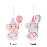 Ornament pentru brad, Elefant Carnival, roz/albastru, 12 cm - SIMONA'S CHRISTMAS