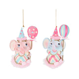 Ornament pentru brad, Elefant Carnival, roz/albastru, 12 cm - SIMONA'S CHRISTMAS