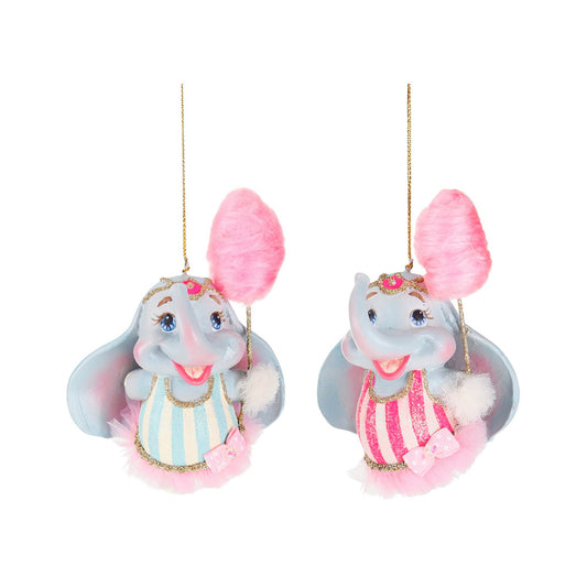 Ornament pentru brad, Elefant Dumbo, roz/albastru, 11 cm - SIMONA'S CHRISTMAS