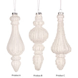 Ornament pentru brad, Finial Elara, alb, 22 cm - SIMONA'S CHRISTMAS