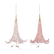 Ornament pentru brad, Floare Trumpet, roz/auriu, 16 cm - SIMONA'S CHRISTMAS