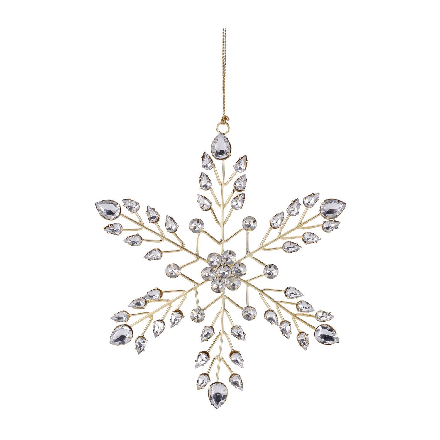 Ornament pentru brad, Fulg de zapada Jewel, auriu, 21 cm - SIMONA'S CHRISTMAS