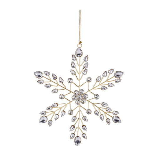 Ornament pentru brad, Fulg de zapada Jewel, auriu, 21 cm - SIMONA'S CHRISTMAS