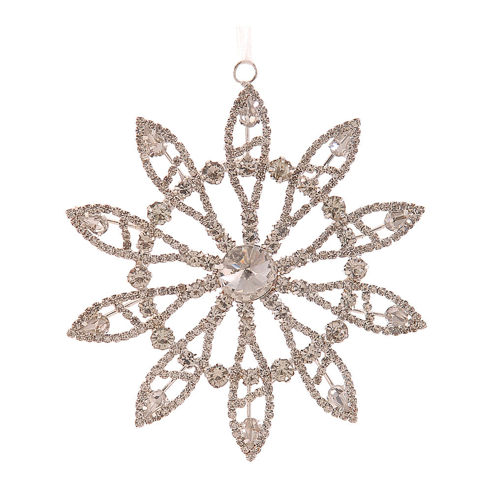 Ornament pentru brad, Fulg de nea Eoin, argintiu, 12 cm - SIMONA'S CHRISTMAS