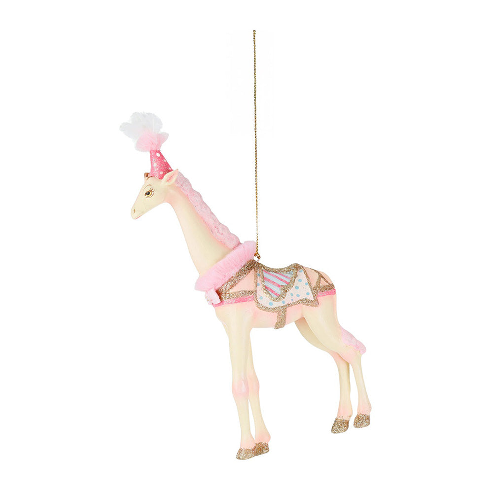 Ornament pentru brad, Girafa Carnival, roz, 25 cm - SIMONA'S CHRISTMAS