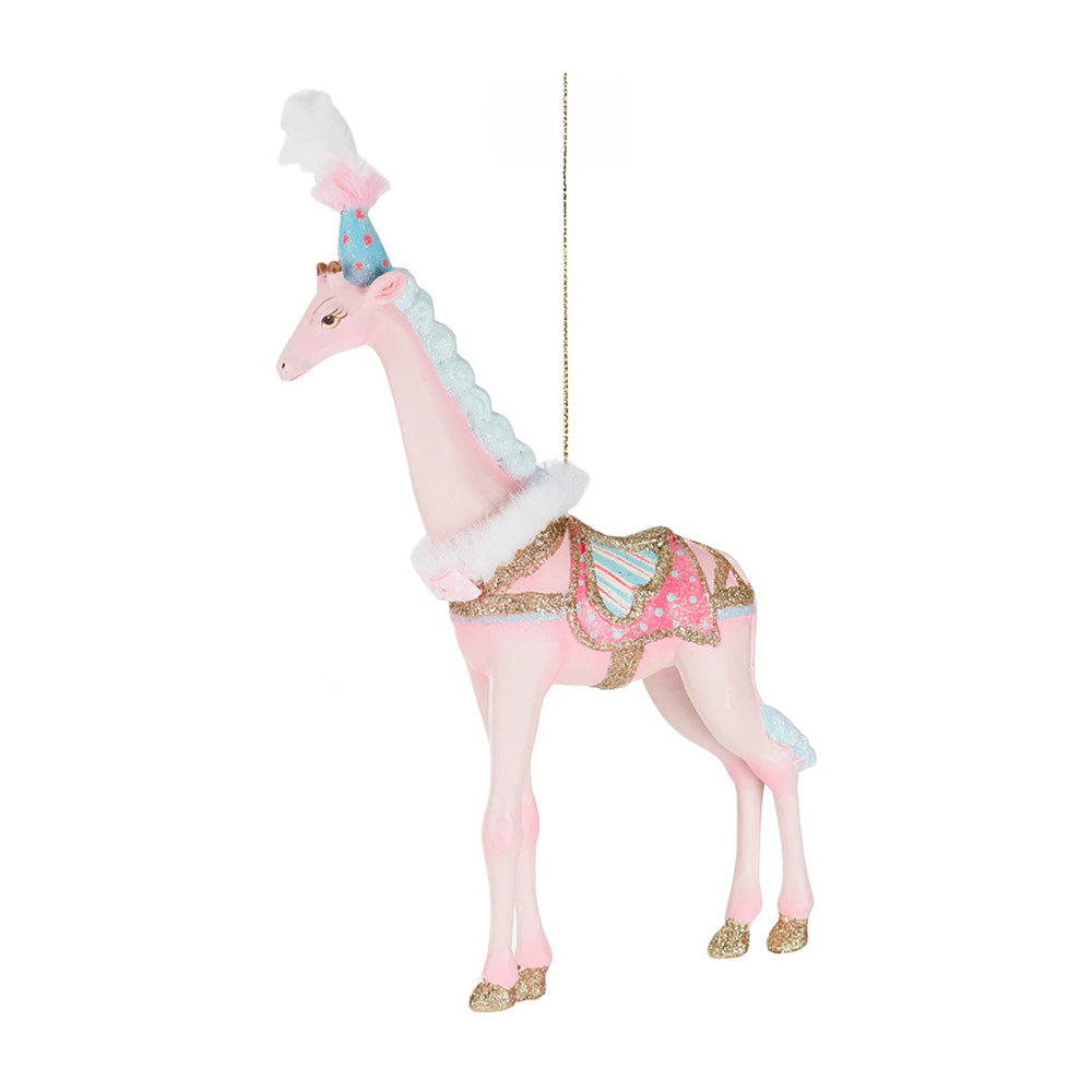 Ornament pentru brad, Girafa Carnival, roz, 25 cm - SIMONA'S CHRISTMAS