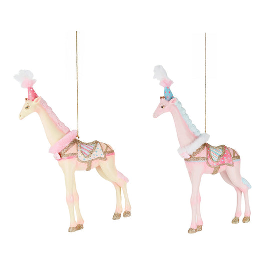 Ornament pentru brad, Girafa Carnival, roz, 25 cm - SIMONA'S CHRISTMAS